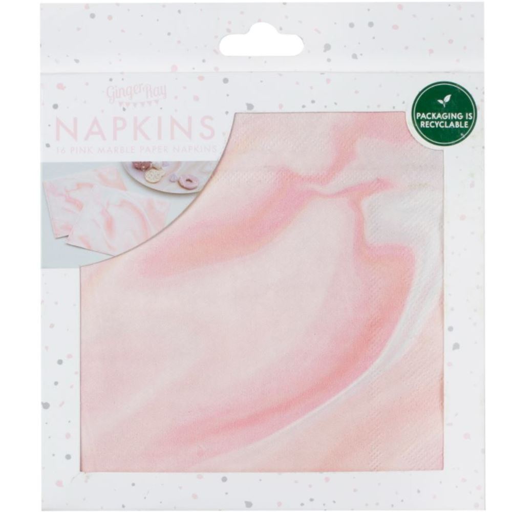 pink-marble-print-paper-party-napkins-x-16|MIX-620|Luck and Luck|2