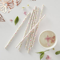 ditsy-floral-paper-party-straws-x-25|DF-806|Luck and Luck| 1