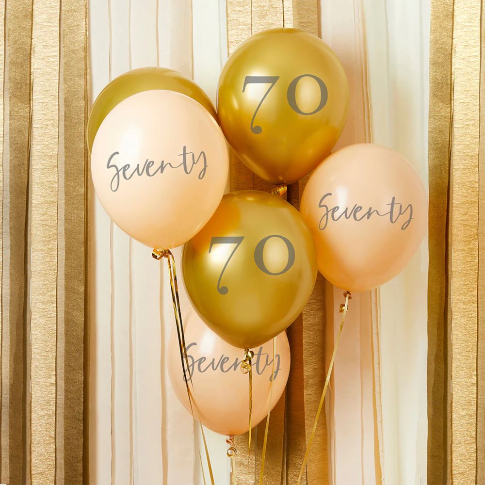 70th-birthday-party-gold-and-nude-balloons-x-6|HBMB123|Luck and Luck| 1