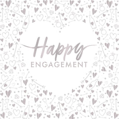 happy-engagement-silver-foiled-paper-party-napkins-3-ply-x-16|J041|Luck and Luck| 1