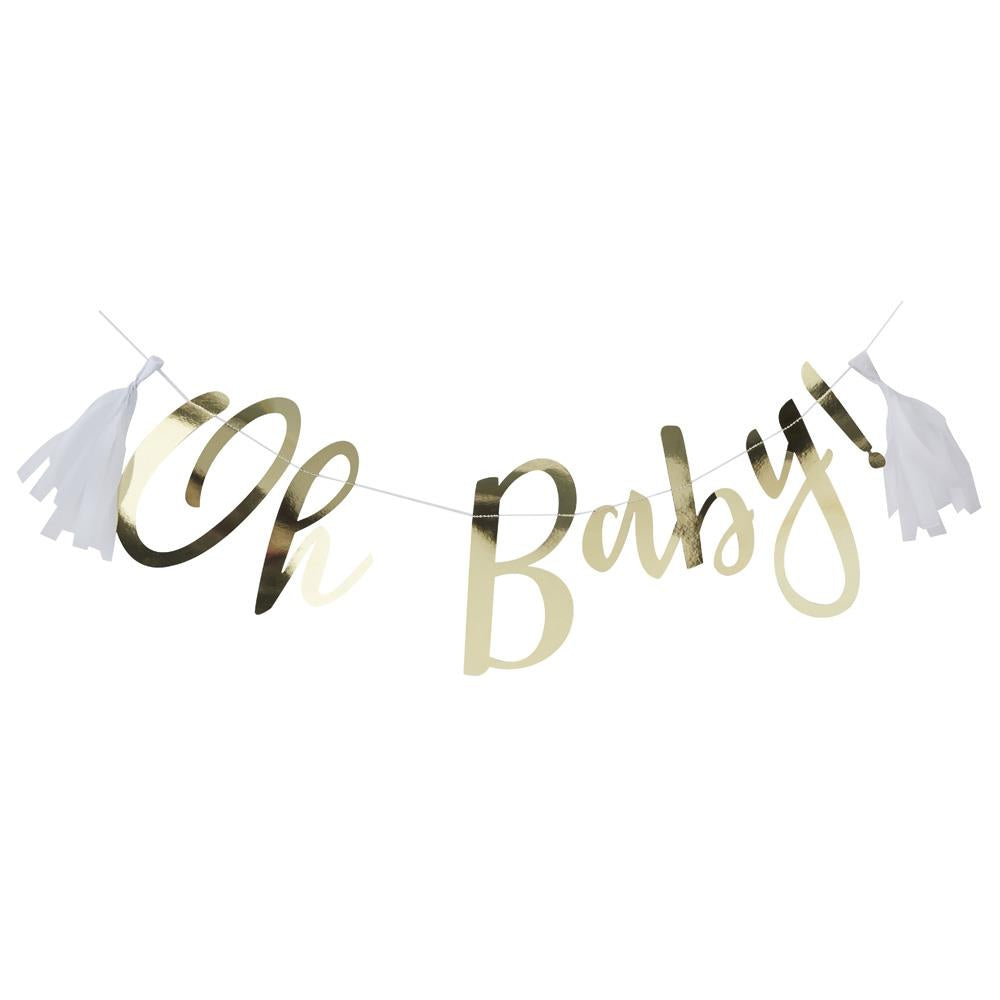 gold-foiled-oh-baby-baby-shower-bunting-garland-oh-baby-1-5m|OB-110|Luck and Luck|2