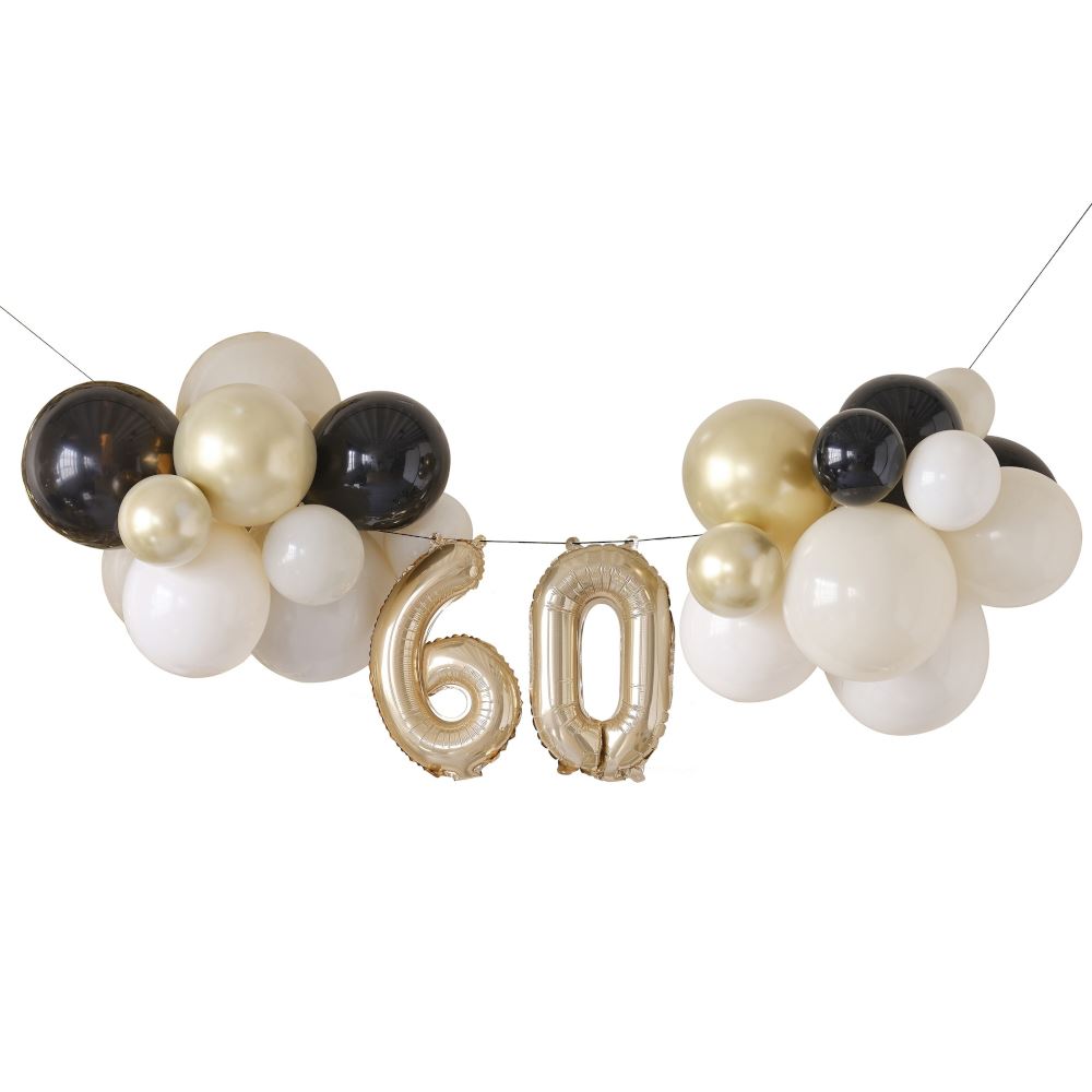 giant-60th-birthday-foil-balloon-bunting-nude-cream-black-gold|CN-117|Luck and Luck|2