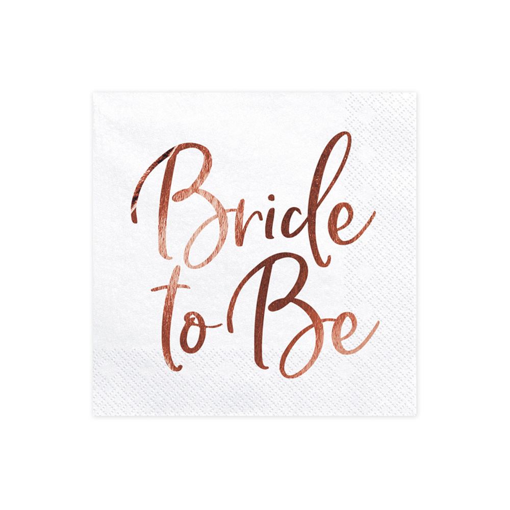 bride-to-be-paper-napkins-white-rose-gold-hen-party-wedding-x-20|SP3376019R|Luck and Luck|2