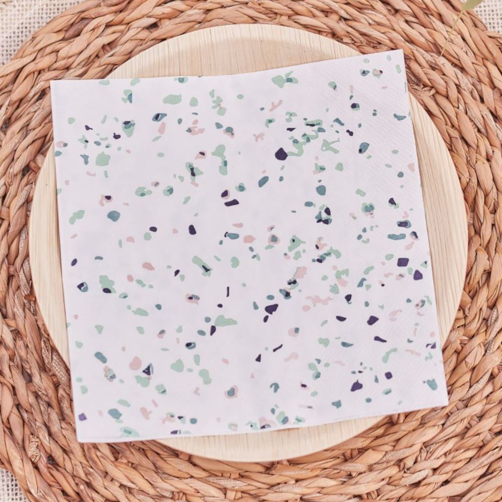 terrazzo-print-paper-party-napkins-x-16|MIX-631|Luck and Luck| 1