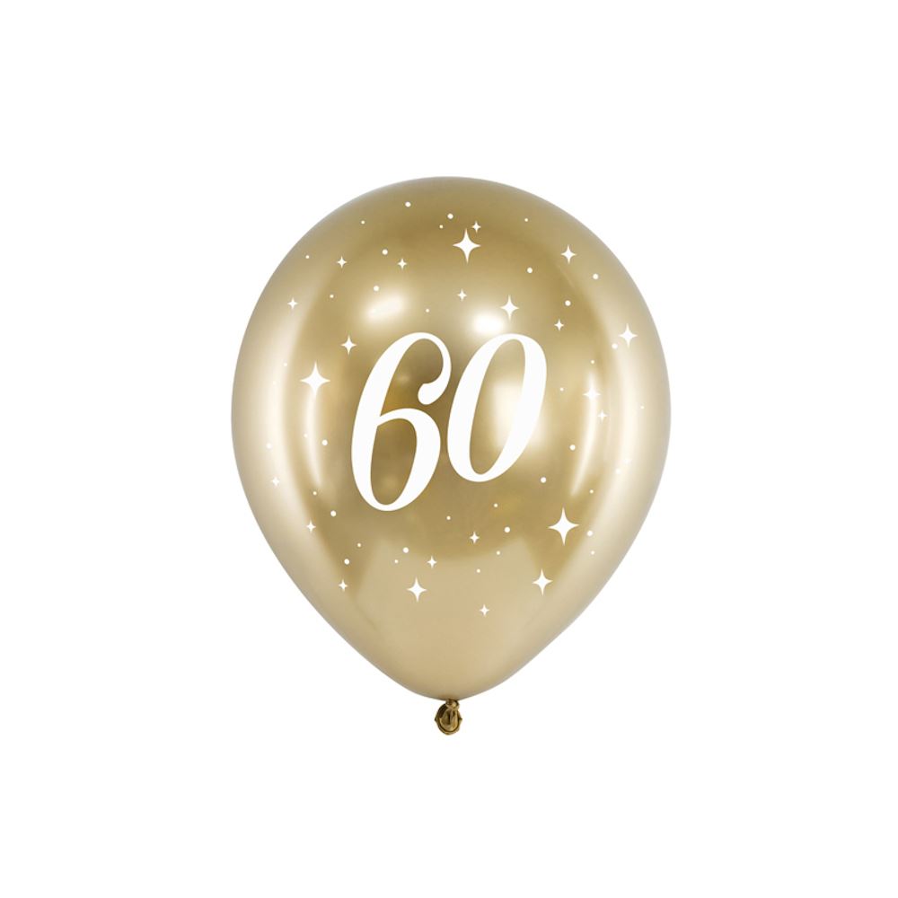 glossy-gold-number-60-balloons-x-6-60th-birthday-party|CHB14-1-60-019-6|Luck and Luck| 1