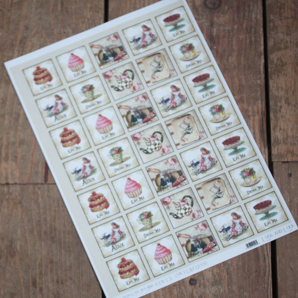 luck-and-luck-alice-in-wonderland-sticker-sheet-x-35-wedding-party-drink-me-eat-me|LLWED006|Luck and Luck| 6