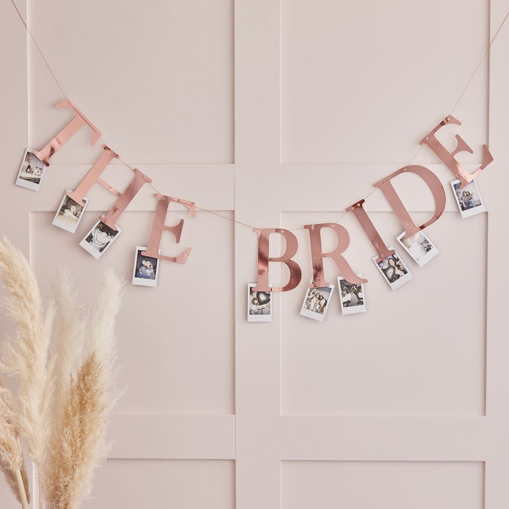 rose-gold-the-bride-hen-party-bunting-with-photo-pegs|HN-858|Luck and Luck| 1