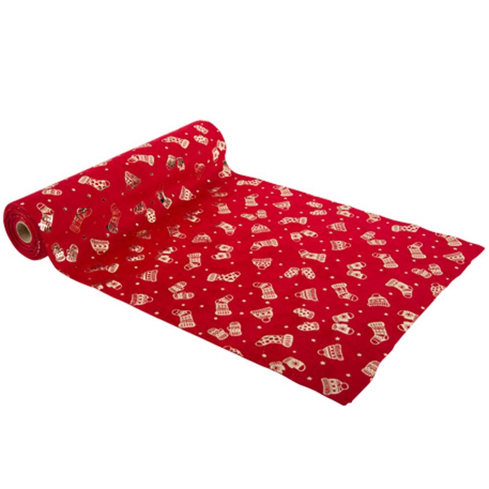 red-and-gold-stocking-mittens-and-hat-christmas-table-runner-3m|92982|Luck and Luck| 3