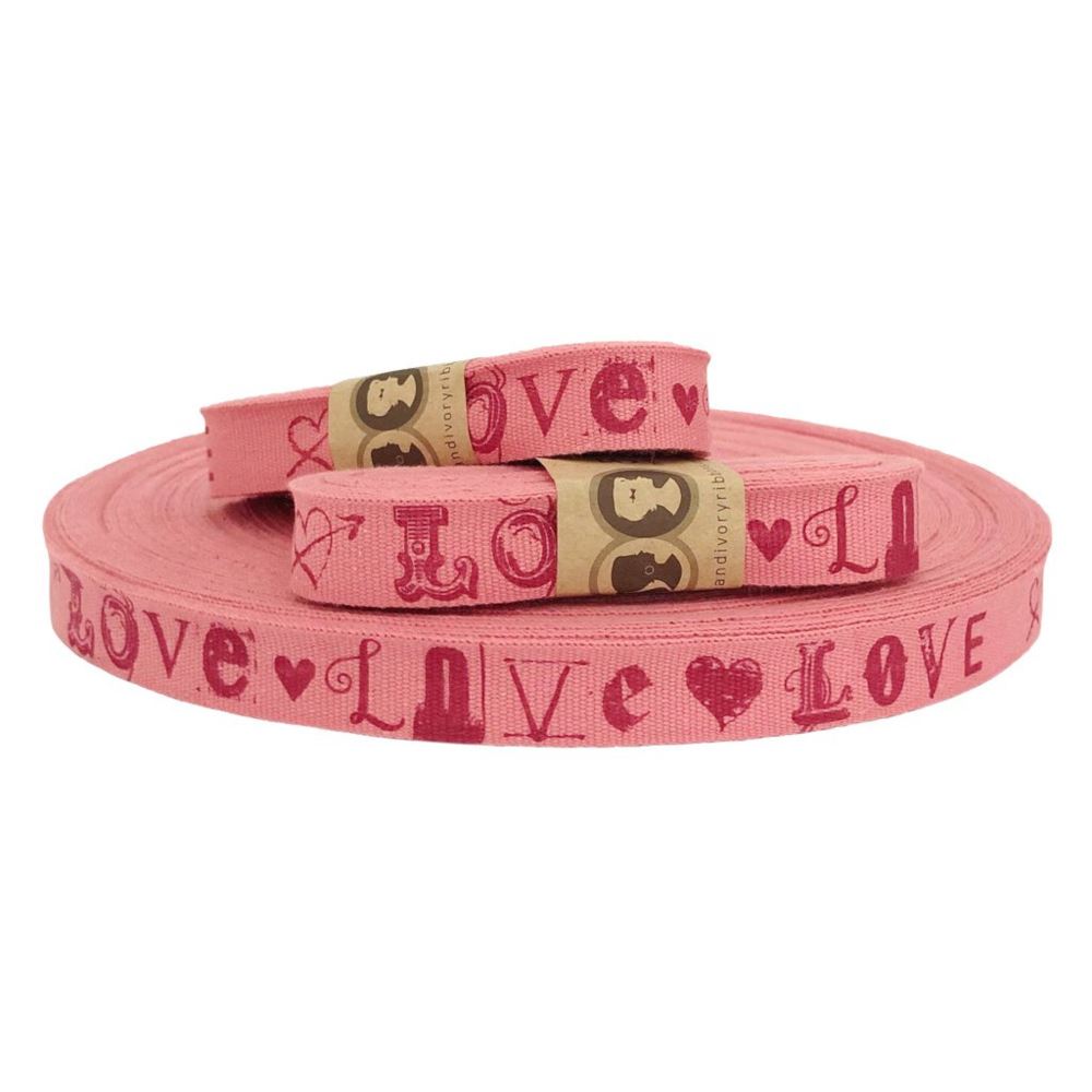 pink-l-o-v-e-ribbon-1m-craft-ribbon|RC019|Luck and Luck| 1