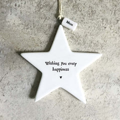 east-of-india-porcelain-hanging-star-wishing-you-every-happiness|4041|Luck and Luck|2