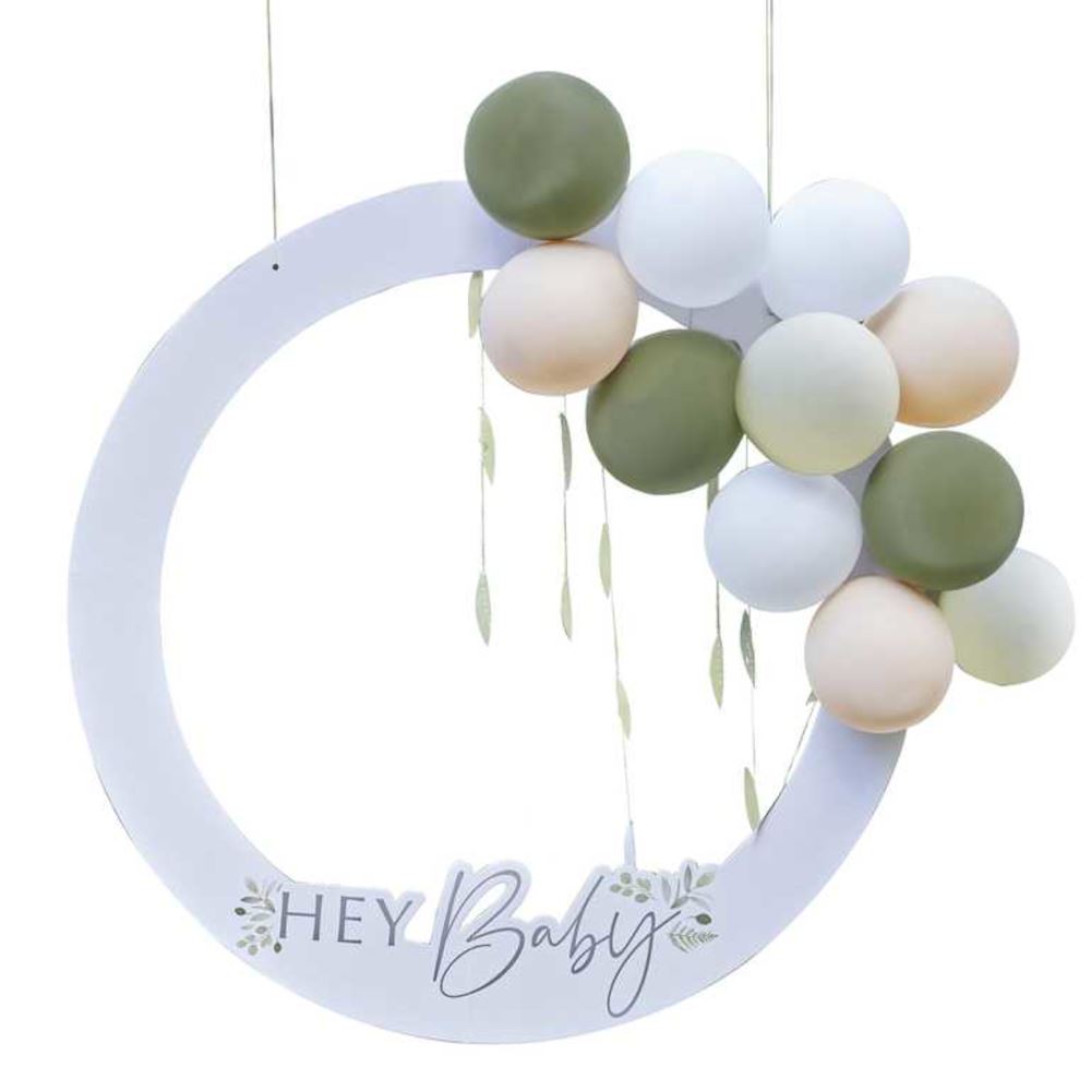 photobooth-frame-hey-baby-shower-with-balloon-white-green-and-nude|BBA-104|Luck and Luck|2