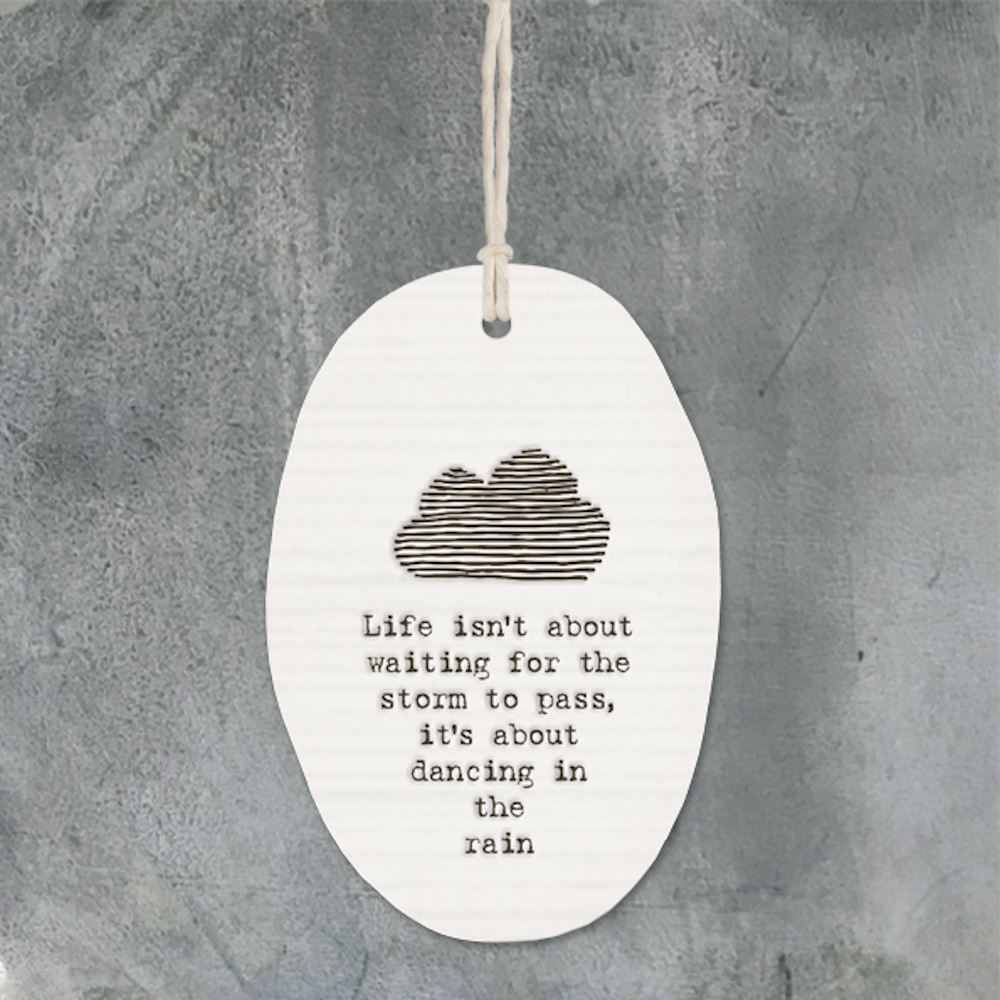 east-of-india-porcelain-hanging-keepsake-gift-life-isnt-about-waiting|6315|Luck and Luck| 1