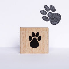 paw-print-wooden-rubber-craft-stamp|404A|Luck and Luck|2