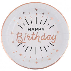sparkling-rose-gold-happy-birthday-paper-plates-x-10|721300000020|Luck and Luck|2