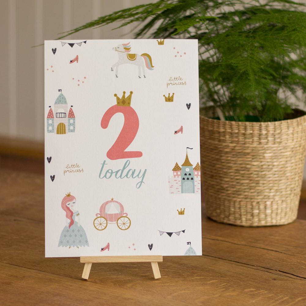 little-princess-age-2-birthday-sign-and-easel|LLSTWPRINCESS2A4|Luck and Luck| 1