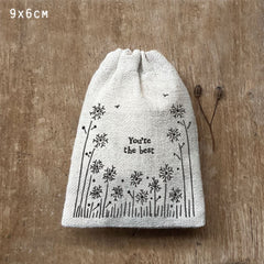 east-of-india-small-rustic-drawstring-cotton-gift-bag-you-re-the-best|1685|Luck and Luck| 1
