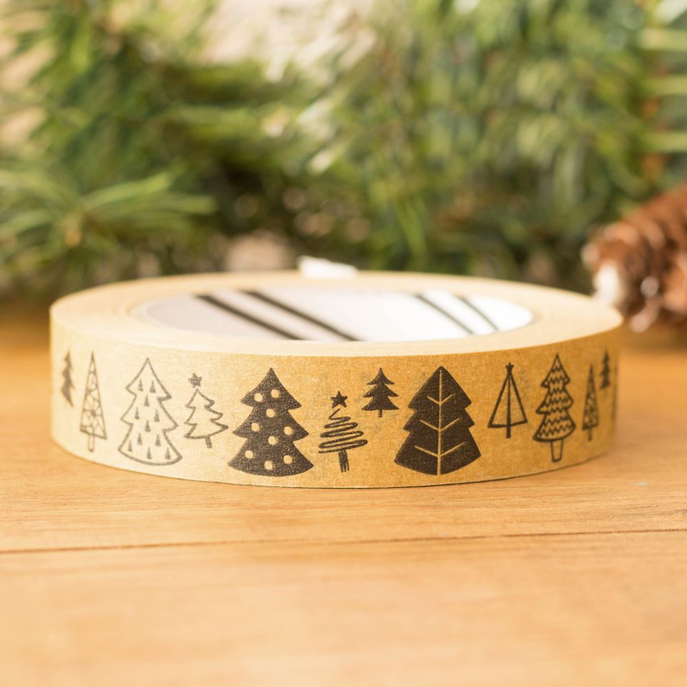 kraft-brown-paper-tape-christmas-tree-50m|LLTAPEKTREES|Luck and Luck| 1