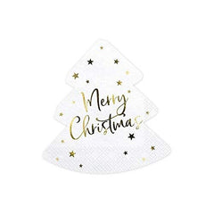 merry-christmas-christmas-white-paper-party-tree-shaped-napkins-x-20|SPK8|Luck and Luck|2