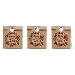 kraft-brown-gift-bags-merry-little-christmas-x-3|TNP2-031|Luck and Luck| 3