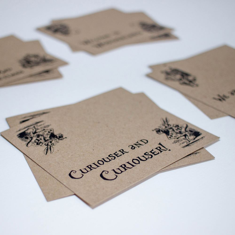 alice-in-wonderland-place-cards-set-of-8-brown-kraft-wedding-party|PCAIWLK|Luck and Luck| 4