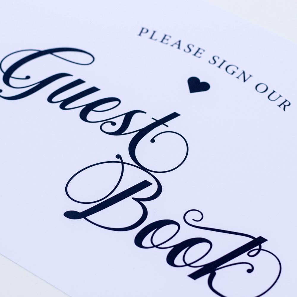 please-sign-our-guestbook-a4-landscape-wedding-sign-and-easel|LLSTWSCRIPTGUESTA4|Luck and Luck|2