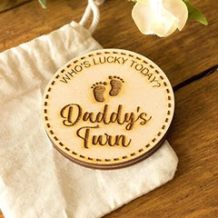 mummy-daddy-decision-coin-wooden-baby-shower-gift|LLWWFCP|Luck and Luck| 1
