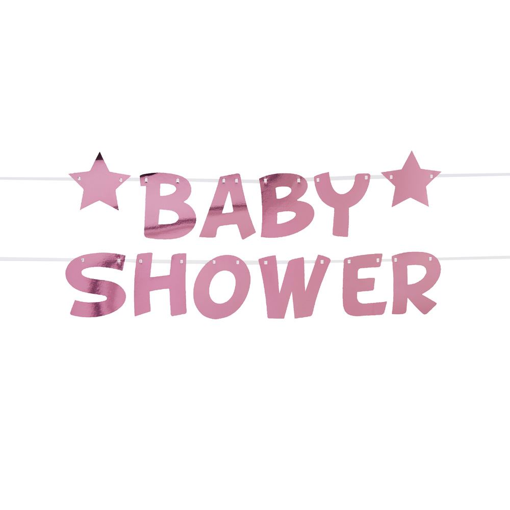 little-star-pink-baby-shower-foil-bunting-2-5m|775363|Luck and Luck| 1