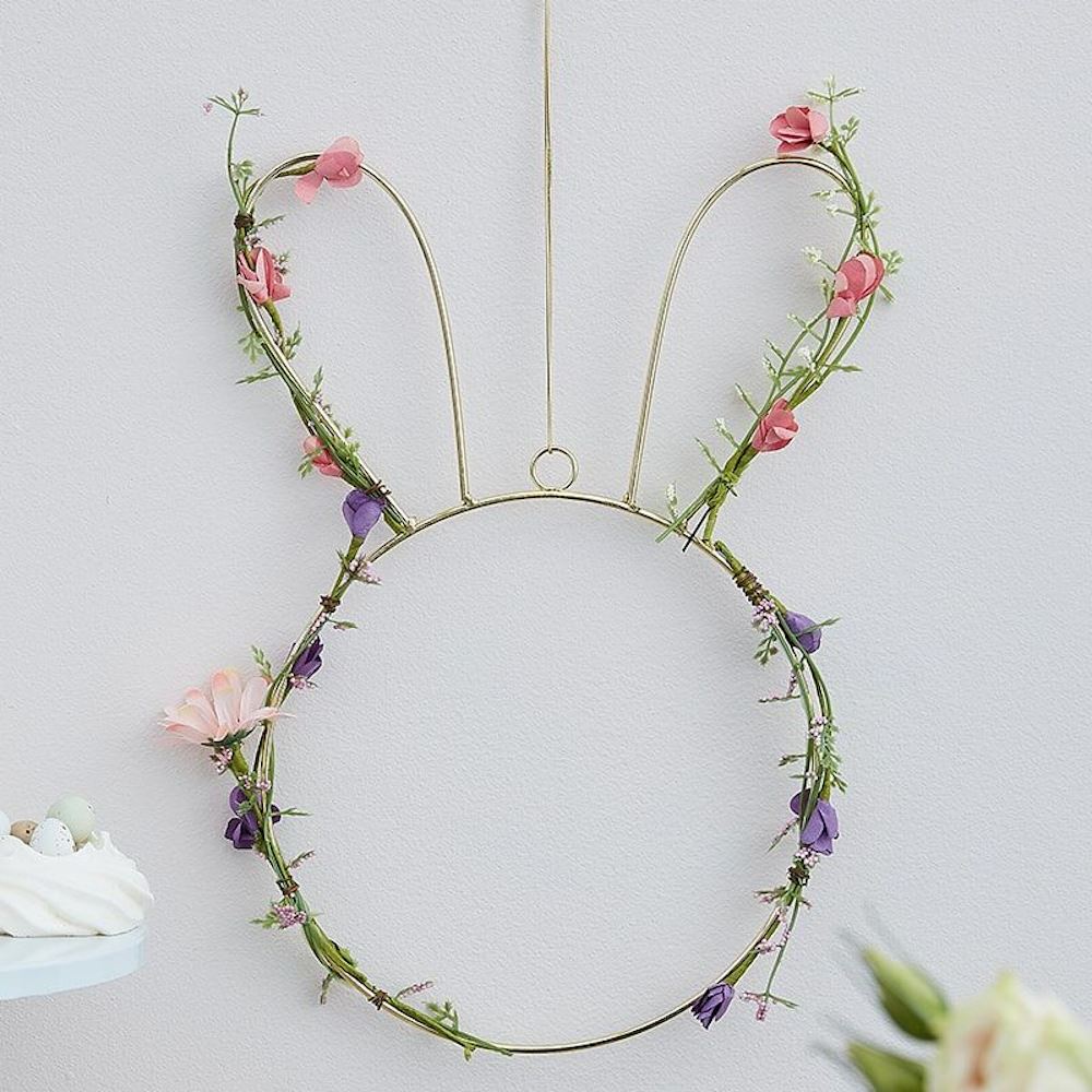 contemporary-easter-bunny-wreath-with-foliage|HOP-117|Luck and Luck| 1