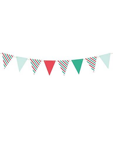 flag-paper-bunting-for-christmas-in-red-white-and-green-1-3m|FLG14|Luck and Luck| 1