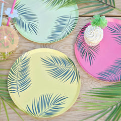 hawaiian-tiki-palm-leaf-paper-plates-x-8-tropical-party|TI-110|Luck and Luck| 1