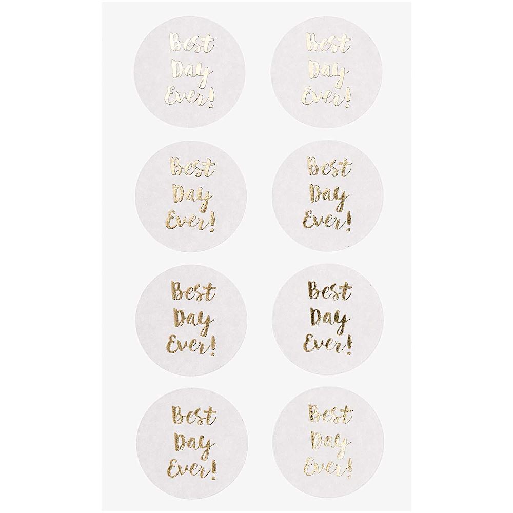 best-day-ever-gold-wedding-craft-stickers-white-and-gold-x-32|990012213|Luck and Luck| 1