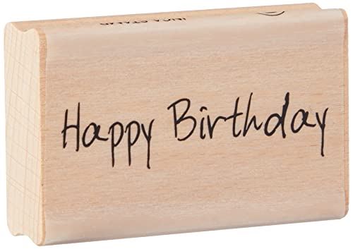 scribbled-happy-birthday-wooden-rubber-ink-stamp-craft-stamp|7005B|Luck and Luck| 1