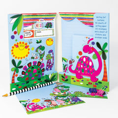 dinosaur-childrens-writing-set-with-gift-paper-envelopes-and-stickers|WS27|Luck and Luck|2