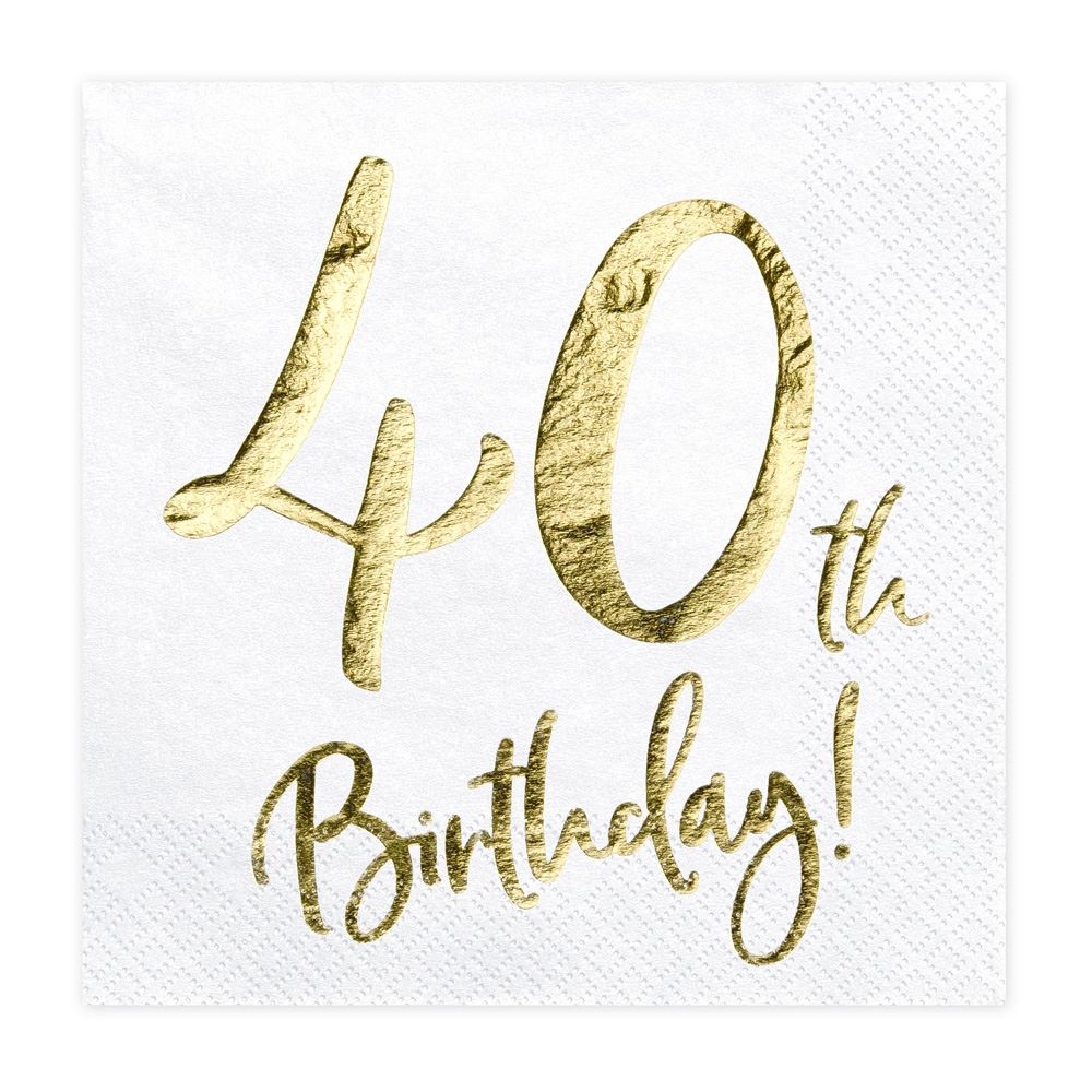 40th-birthday-party-paper-napkins-x-20-white-and-gold|SP337740008|Luck and Luck|2