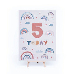 rainbow-age-5-birthday-sign-and-easel|LLSTWRAINBOW5A4|Luck and Luck| 3