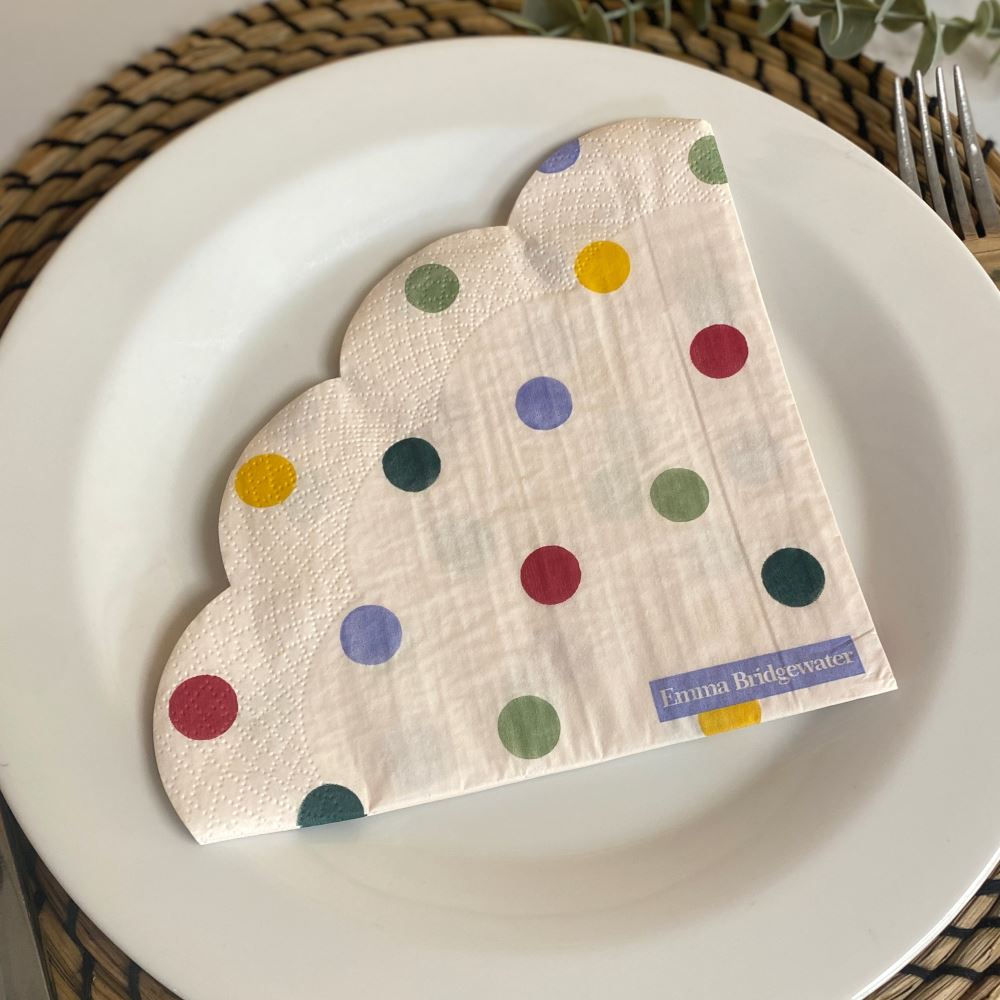 polka-dot-emma-bridgewater-paper-scalloped-napkins-x-12|R 715200|Luck and Luck| 1