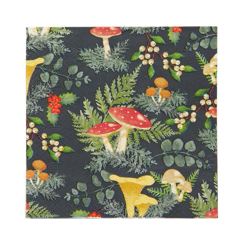 enchanting-forest-mushroom-themed-christmas-paper-napkins-x-20|FOREST-NAPKIN|Luck and Luck| 3