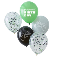 black-green-and-grey-controller-confetti-balloon-bundle-x-5|GAME-107|Luck and Luck| 3