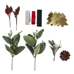 christmas-wrapping-accessory-kit-ribbon-foliage-and-tags|RED-555|Luck and Luck|2
