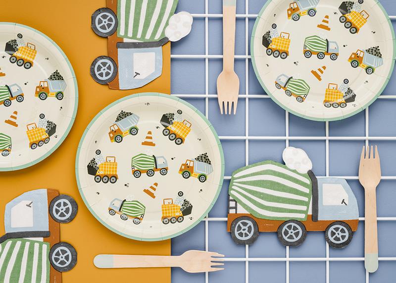 construction-vehicles-childrens-paper-party-plates-x-6|TPP80|Luck and Luck| 3