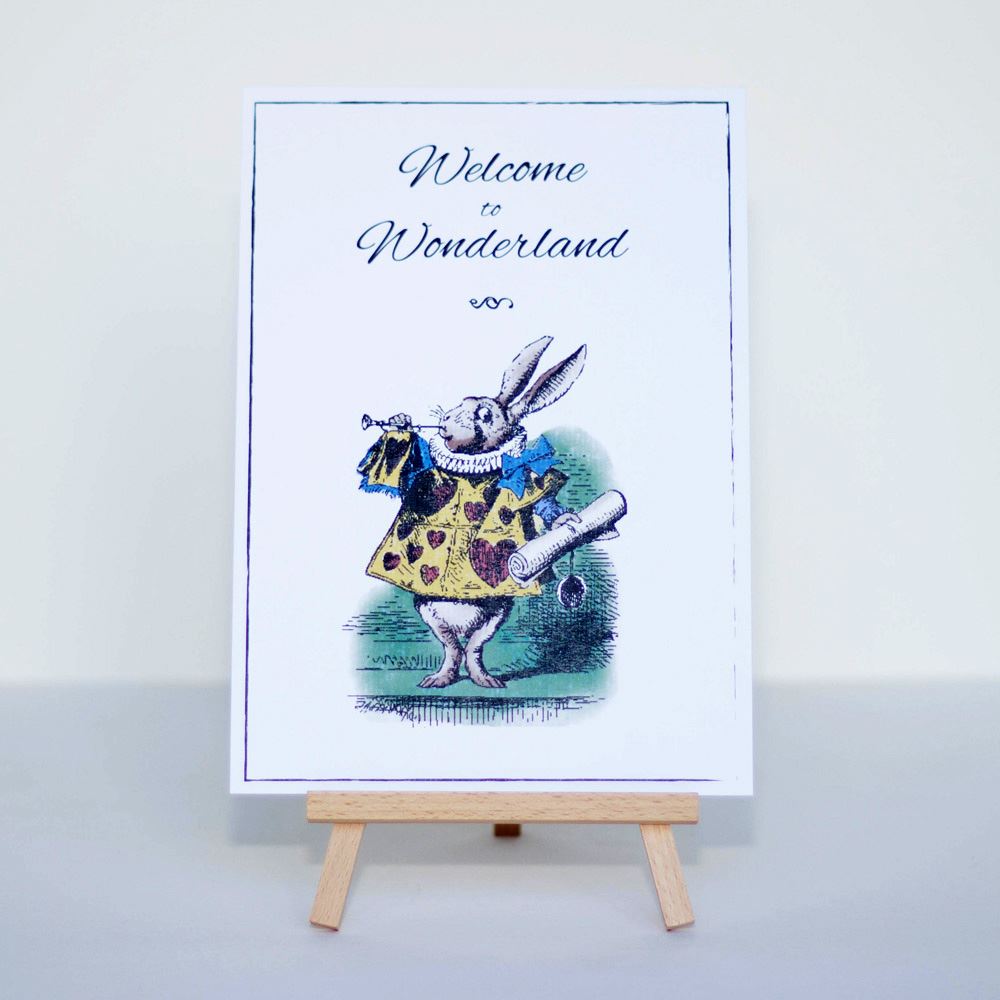 alice-in-wonderland-welcome-to-wonderland-card-and-easel-sign-party|LLSTWAIWDISWTW|Luck and Luck| 3