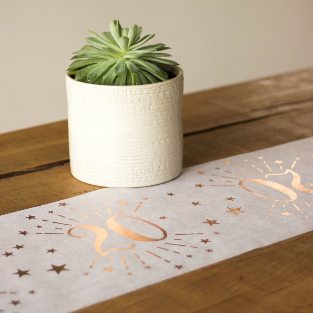 rose-gold-age-20-table-runner-decoration|734400300020|Luck and Luck| 1