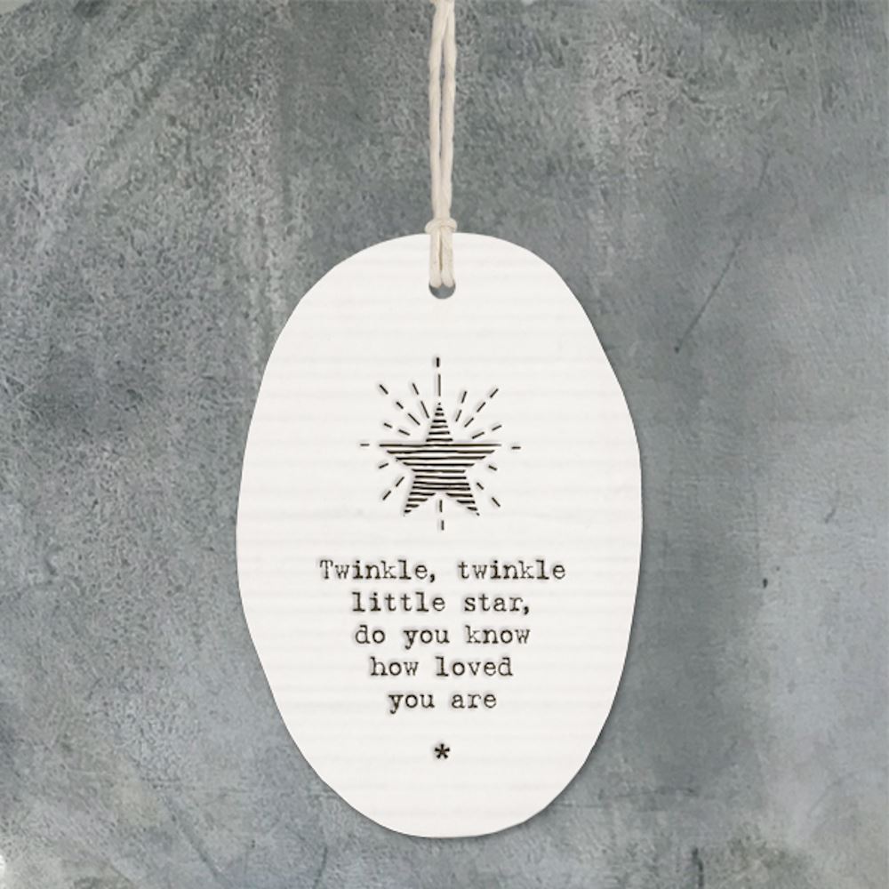 east-of-india-porcelain-twinkle-twinkle-new-baby-hanging-gift|6320|Luck and Luck| 1