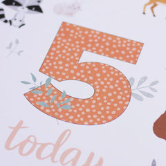 forest-animals-birthday-age-5-sign-and-easel|LLSTWFOREST5A4|Luck and Luck|2