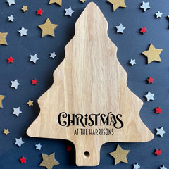 personalised-christmas-tree-cheese-grazing-chopping-board-gift|LLWWT9276D2|Luck and Luck| 1