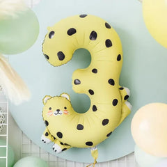 cheetah-foil-balloon-number-3-3rd-birthday-party|FB163-3|Luck and Luck| 1