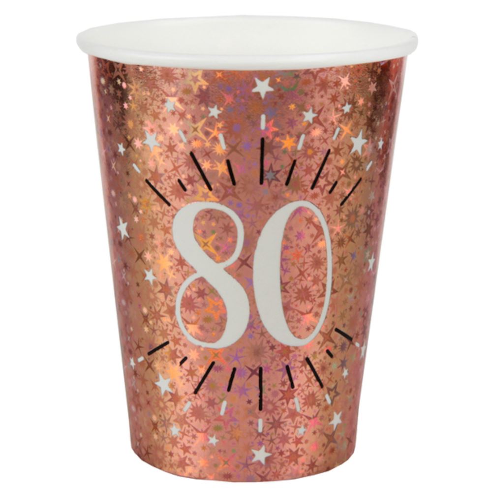 sparkle-rose-gold-age-80-party-pack-plates-napkins-and-cups|LLSPARKLEAGE80PP|Luck and Luck| 3