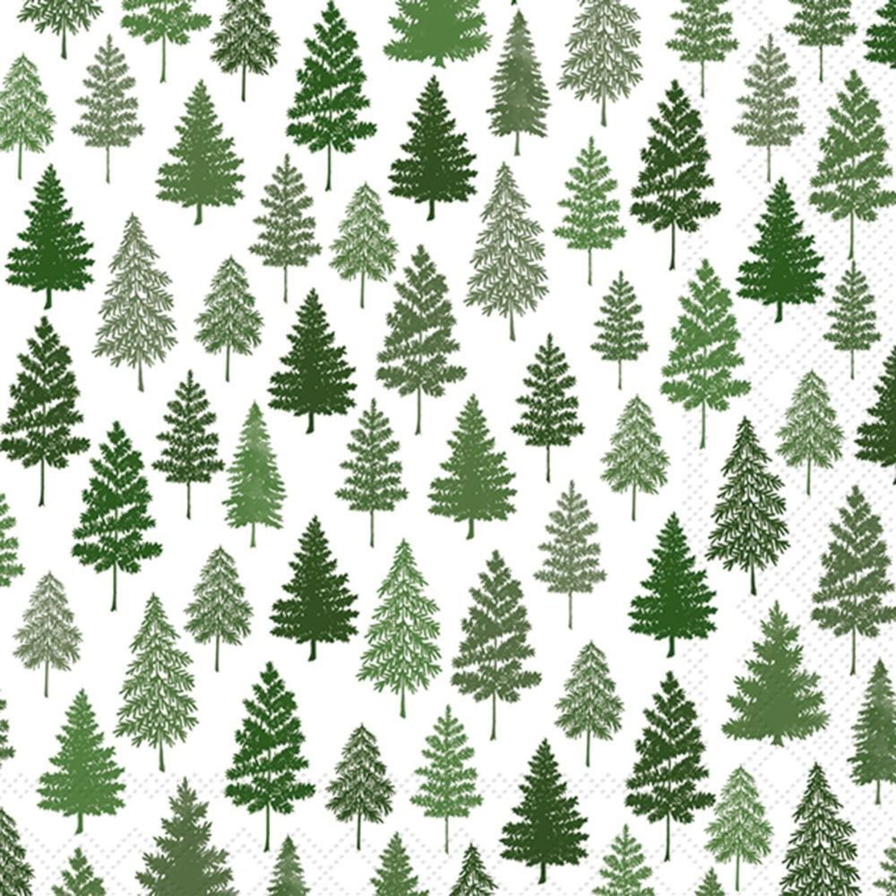 nordic-forest-green-tree-christmas-paper-napkins-x-20|L1017120|Luck and Luck| 3