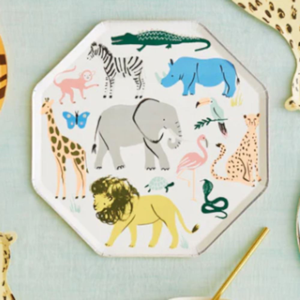 meri-meri-safari-animals-paper-dinner-party-plates-x-8|202141|Luck and Luck| 1