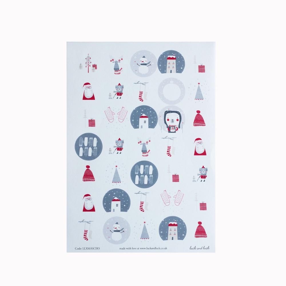 christmas-nordic-sheet-of-35-stickers-circular-xmas-craft|XMASCIR5|Luck and Luck| 1